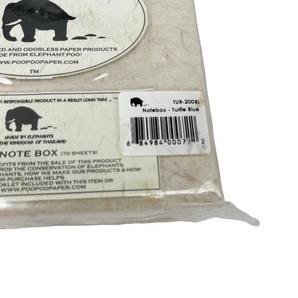 The Great Elephant Poo Poo Paper Blue Turtle Note Box New - Picture 4 of 14
